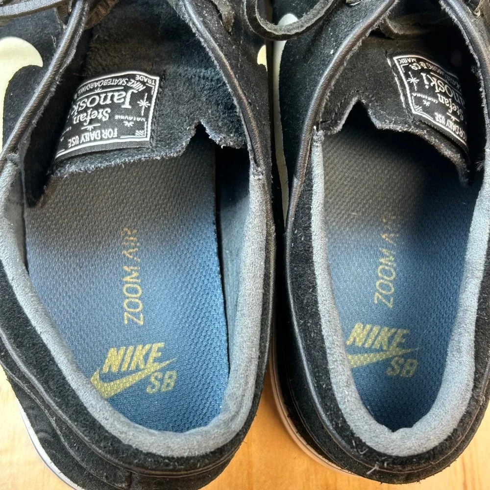 Nike SB Zoom Stefan Janoski Premium SE Black White Suede Skate Shoes 631298-014